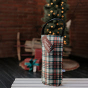 Vintage Plaid Wine Tote