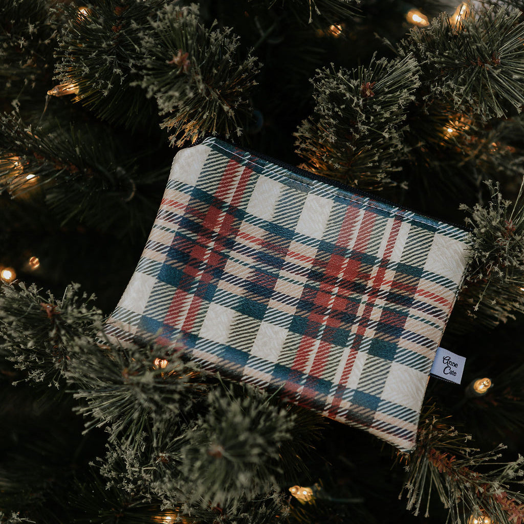 Vintage Plaid Vegan Leather Mini Wallet
