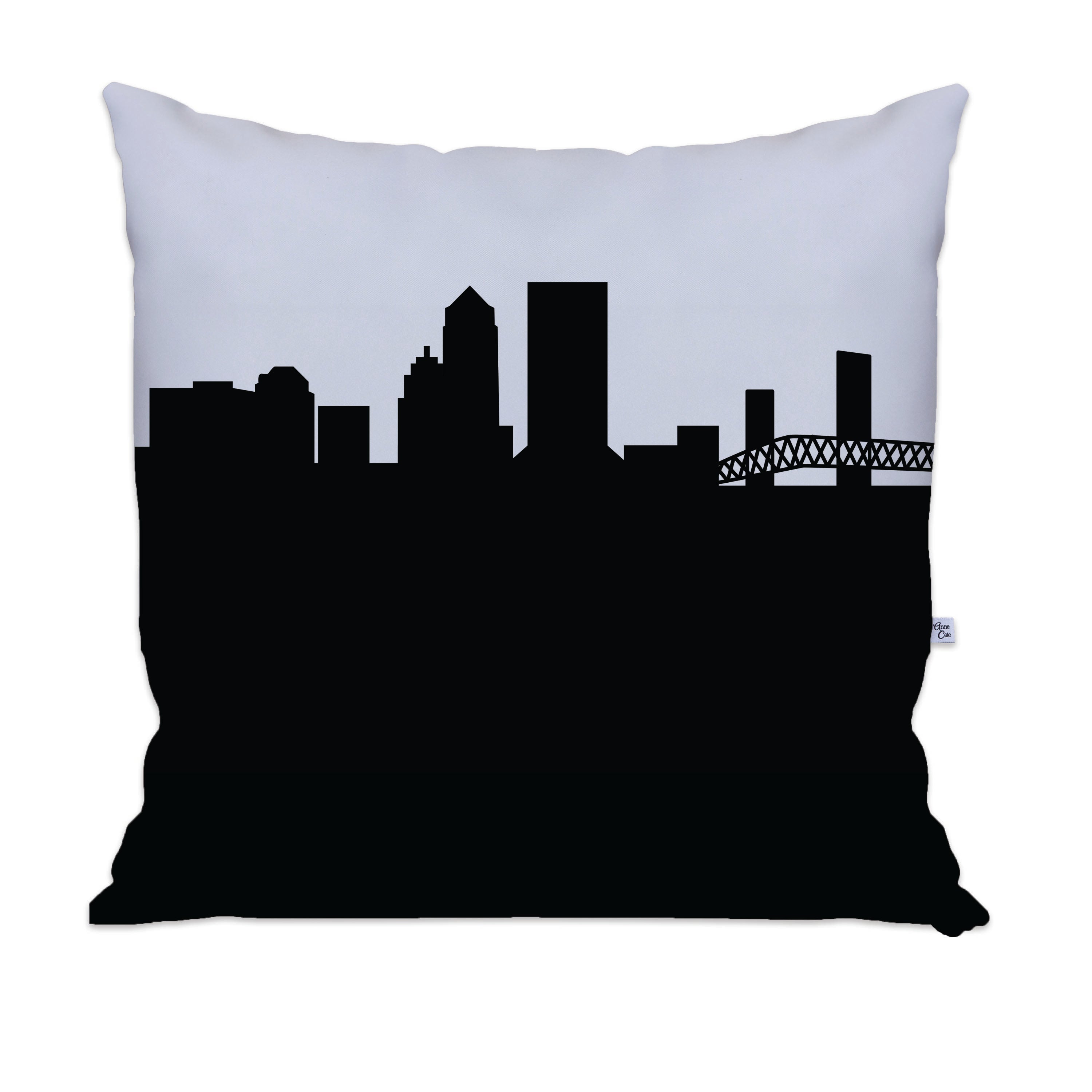 City Skyline Silhouette Throw Pillow - Anne Cate - Home Decor of your Favorite City. Black and White Skyline Throw Pillow