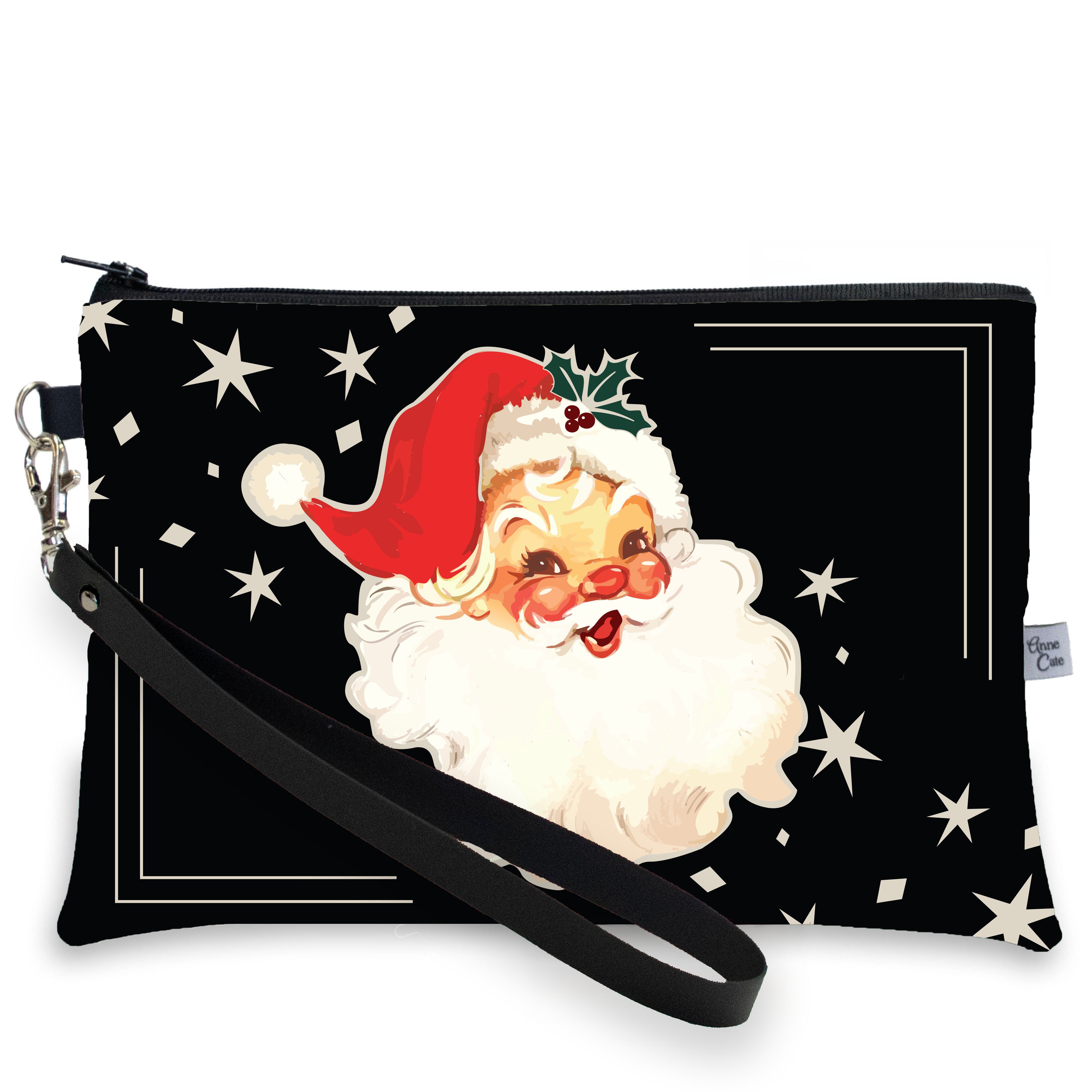 Jolly Saint Nick Santa Wristlet Clutch Christmas