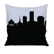 City Skyline Silhouette Throw Pillow - Anne Cate - Home Decor of your Favorite City. Black and White Skyline Throw Pillow