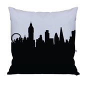 City Skyline Silhouette Throw Pillow - Anne Cate - Home Decor of your Favorite City. Black and White Skyline Throw Pillow