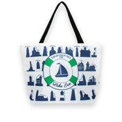 Lighthouses of Lake Erie Sailcloth Beach Tote-Anne Cate