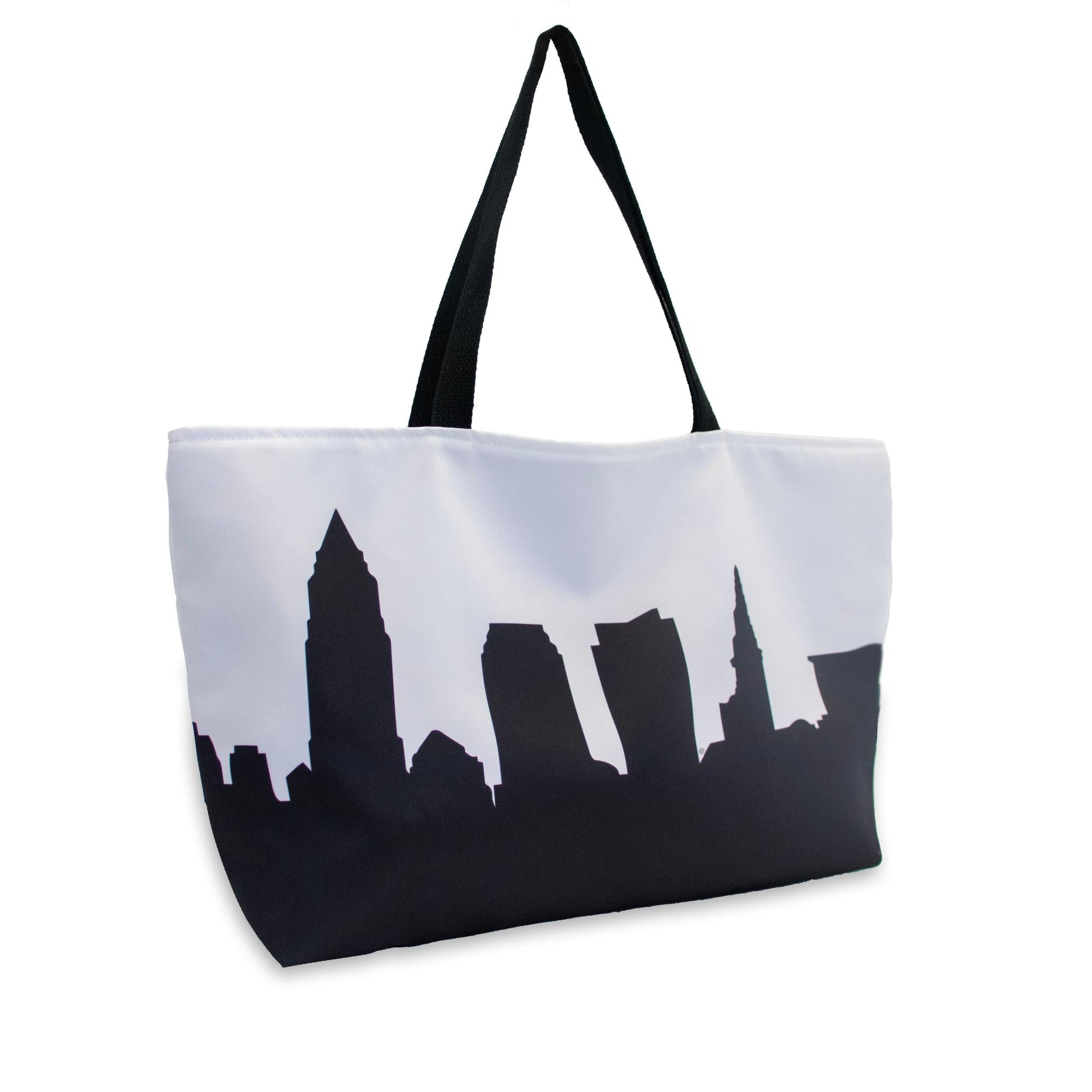 City Skyline Silhouette Weekender Tote Travel Tote in Black and White City Skyline - Anne Cate - Travel Bag