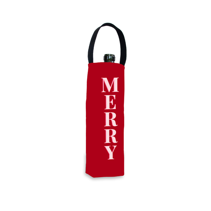 MERRY Red Canvas Wine Tote