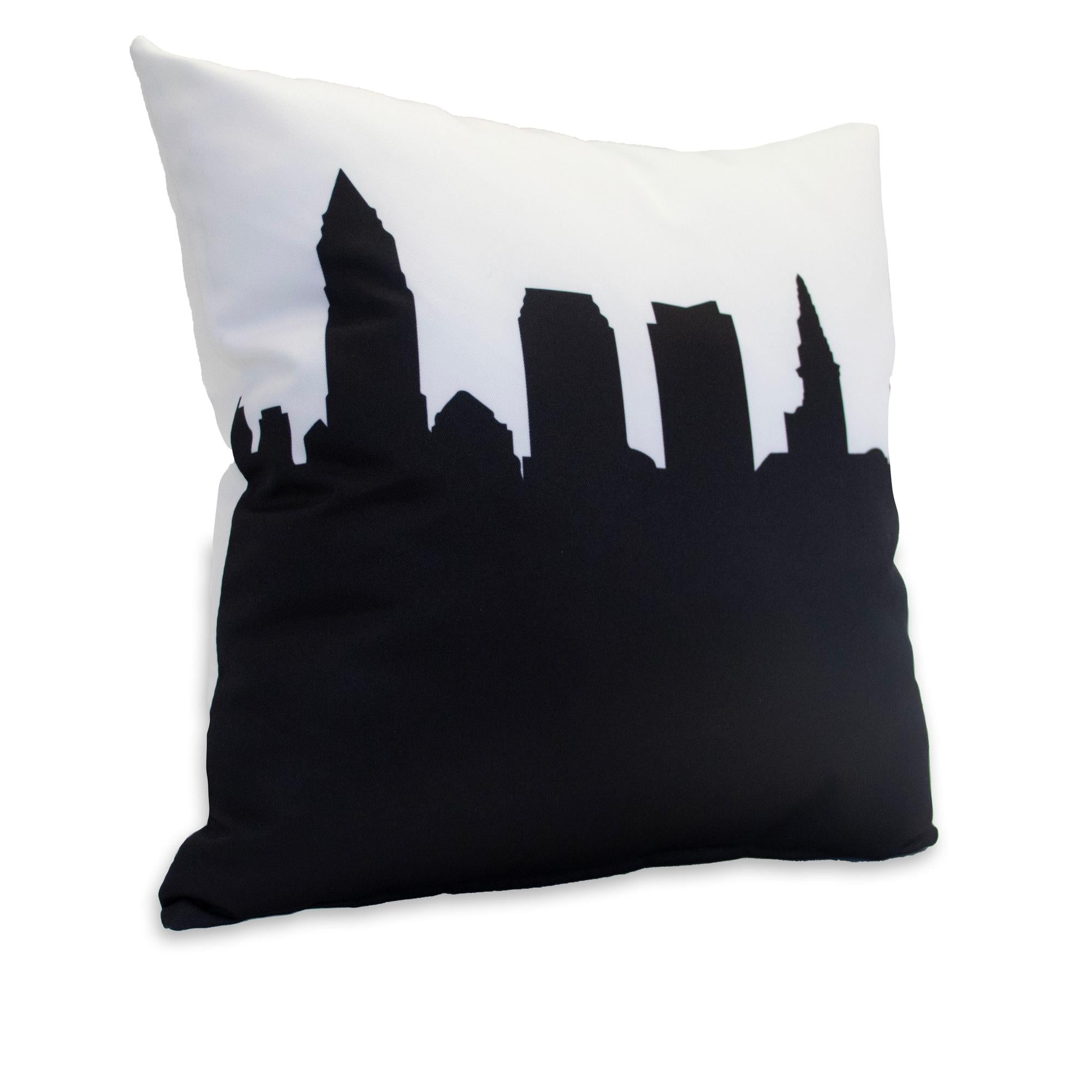 City Skyline Silhouette Throw Pillow - Anne Cate - Home Decor of your Favorite City. Black and White Skyline Throw Pillow