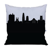 City Skyline Silhouette Throw Pillow - Anne Cate - Home Decor of your Favorite City. Black and White Skyline Throw Pillow