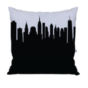 City Skyline Silhouette Throw Pillow - Anne Cate - Home Decor of your Favorite City. Black and White Skyline Throw Pillow