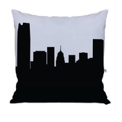 City Skyline Silhouette Throw Pillow - Anne Cate - Home Decor of your Favorite City. Black and White Skyline Throw Pillow