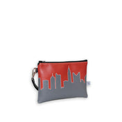 City Skyline Silhouette Team Colored Stadium Approved Football Game Day Wristlet - Anne Cate - NFL Approved Size, Stadium Regulation Purse - 4.5 x 6.5" Size