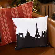 City Skyline Silhouette Throw Pillow - Anne Cate - Home Decor of your Favorite City. Black and White Skyline Throw Pillow