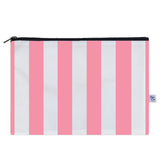 Pink Nautical Stripe Sailcloth Splash-Proof Pouch Wet Bag