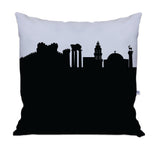 Rhodes Greece Skyline Large Throw Pillow