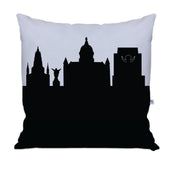 City Skyline Silhouette Throw Pillow - Anne Cate - Home Decor of your Favorite City. Black and White Skyline Throw Pillow