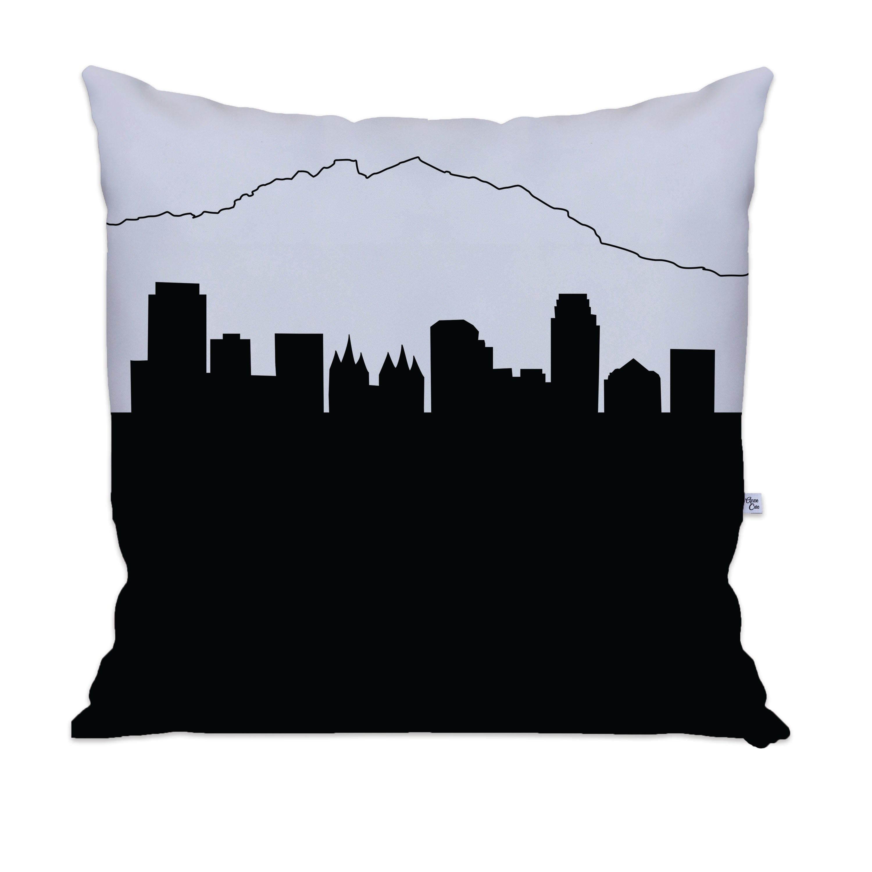 City Skyline Silhouette Throw Pillow - Anne Cate - Home Decor of your Favorite City. Black and White Skyline Throw Pillow