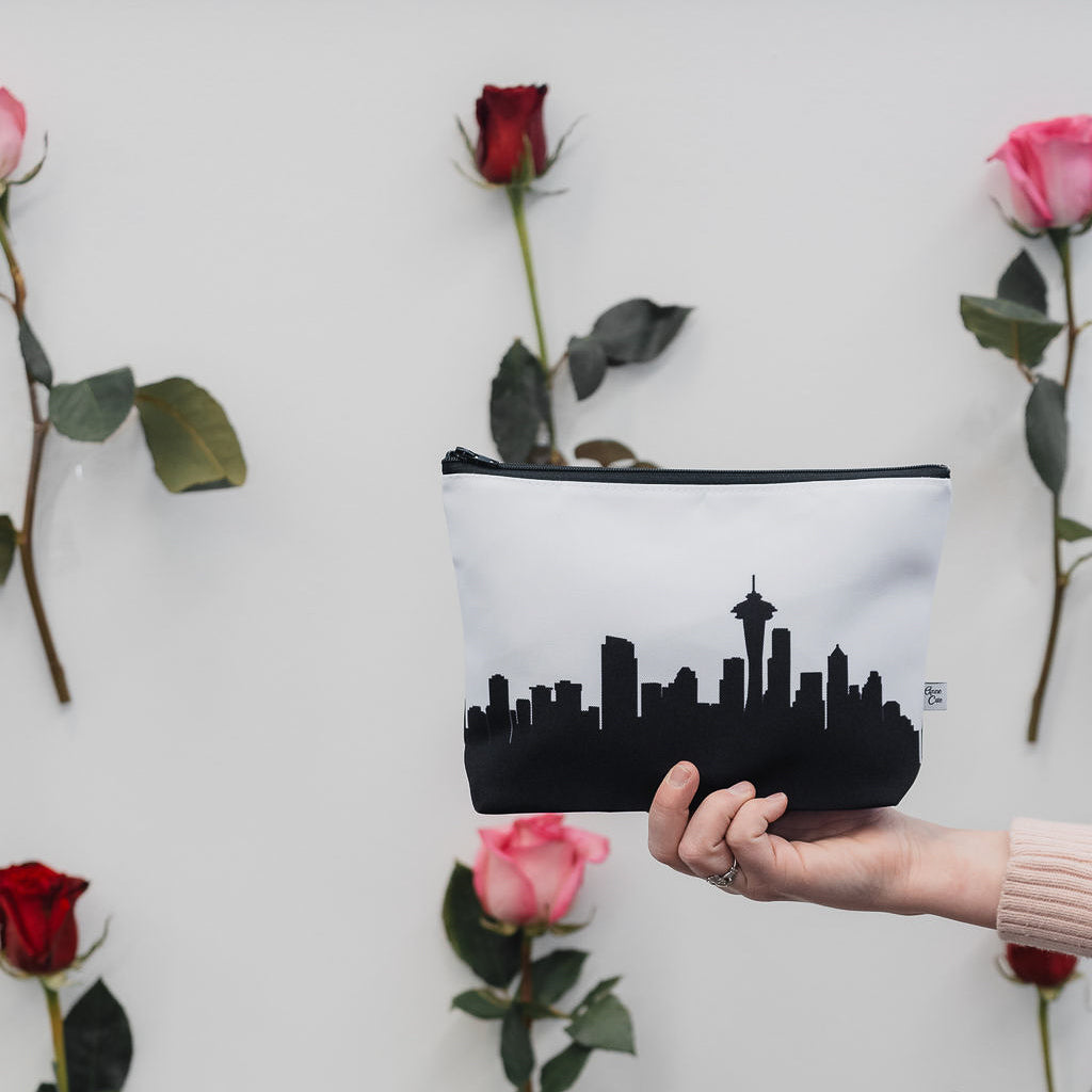City Skyline Silhouette Canvas Travel Makeup Bag Cosmetic Case - Anne Cate - Gifts for Grads