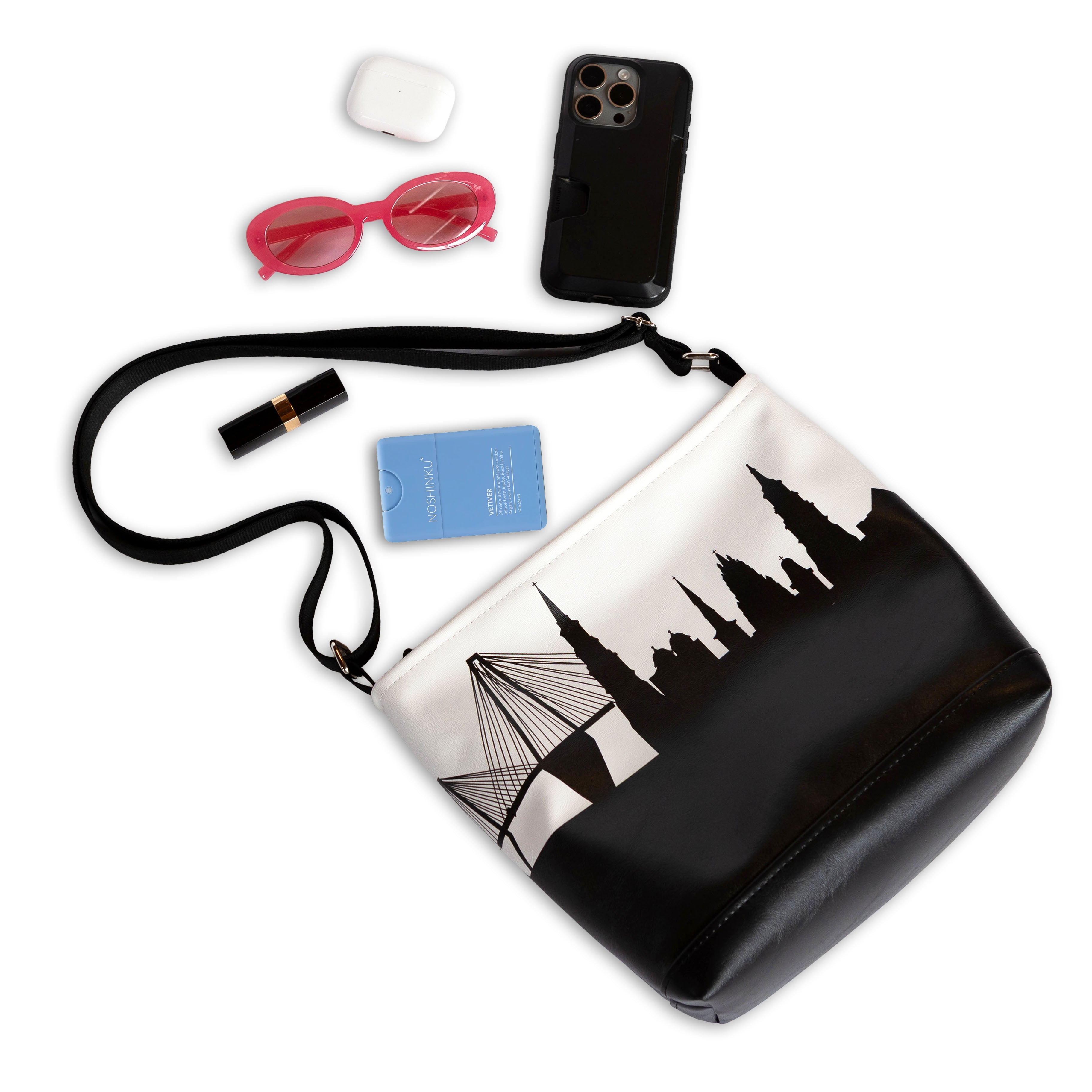 City Skyline Silhouette Crossbody Shoulder Bag - Anne Cate - Unique Gifts Under $50