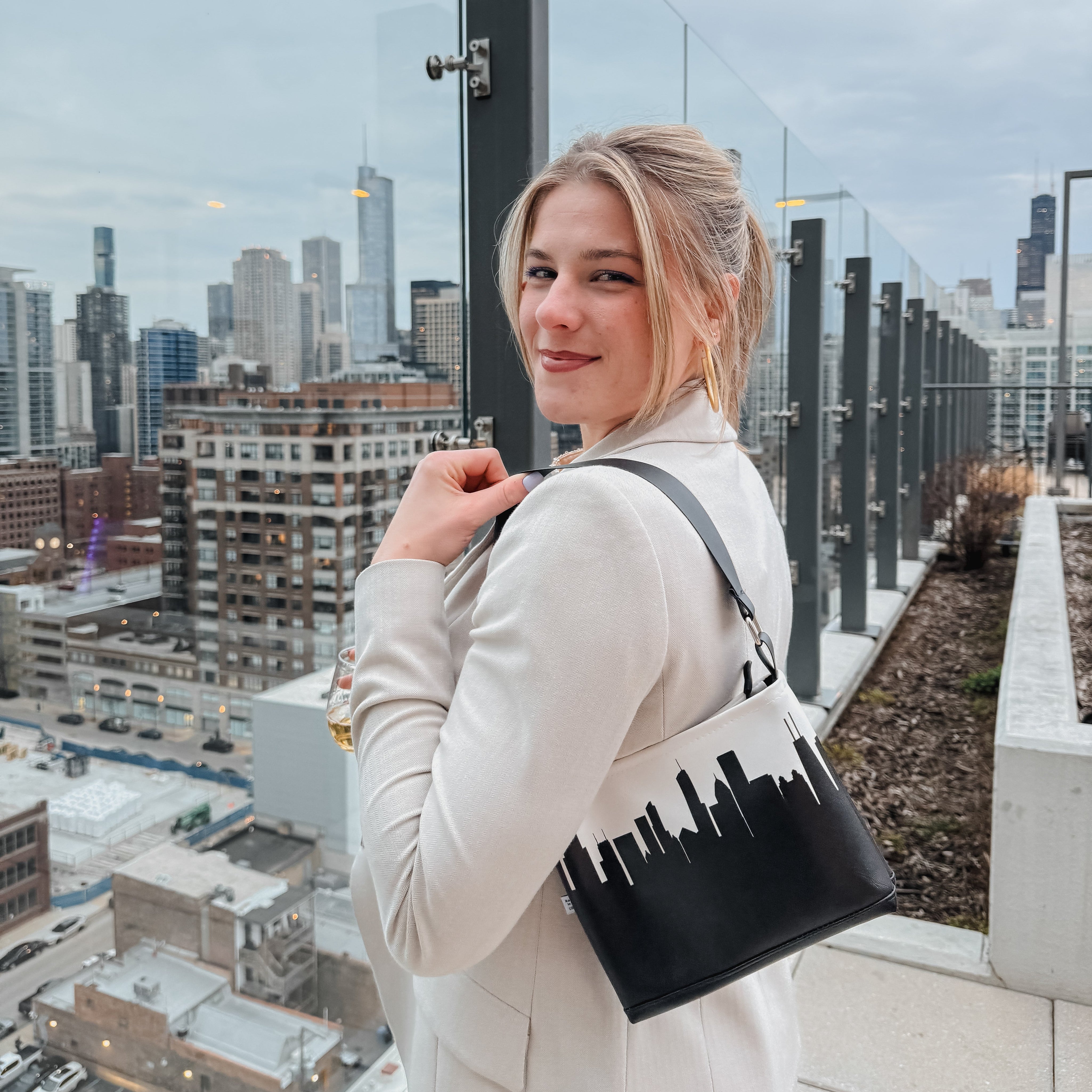 City Skyline Silhouette Handbag Shoulder Bag - Anne Cate - Gifts for Women