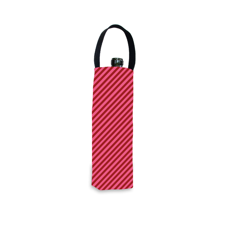 Candy Cane Stripe Canvas Wine Tote