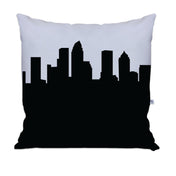 City Skyline Silhouette Throw Pillow - Anne Cate - Home Decor of your Favorite City. Black and White Skyline Throw Pillow