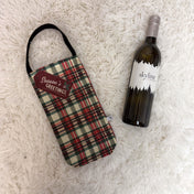 Vintage Plaid Wine Tote