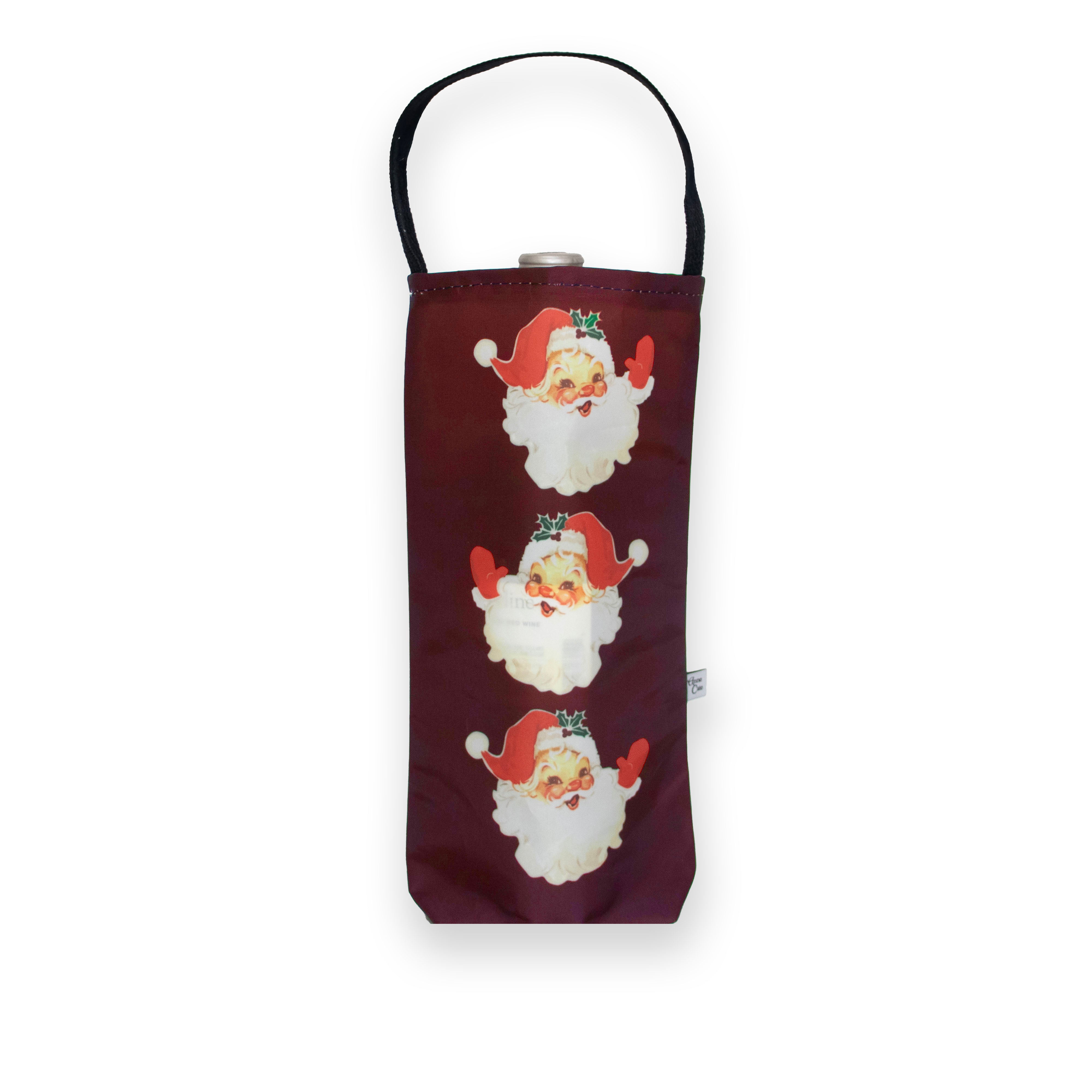 Vintage Santa Christmas Wine Tote