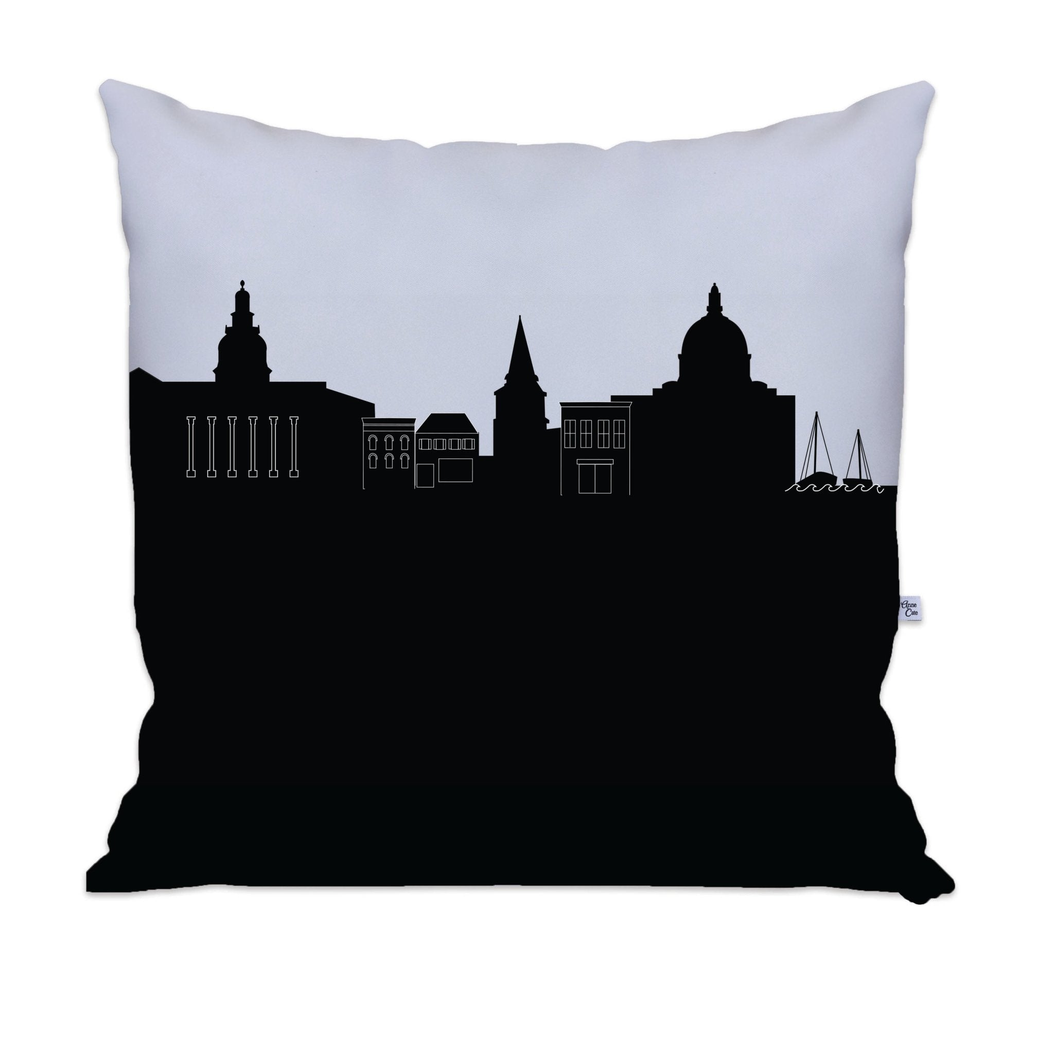 Annapolis MD (United States Naval Academy) Skyline Large Throw Pillow - Anne Cate