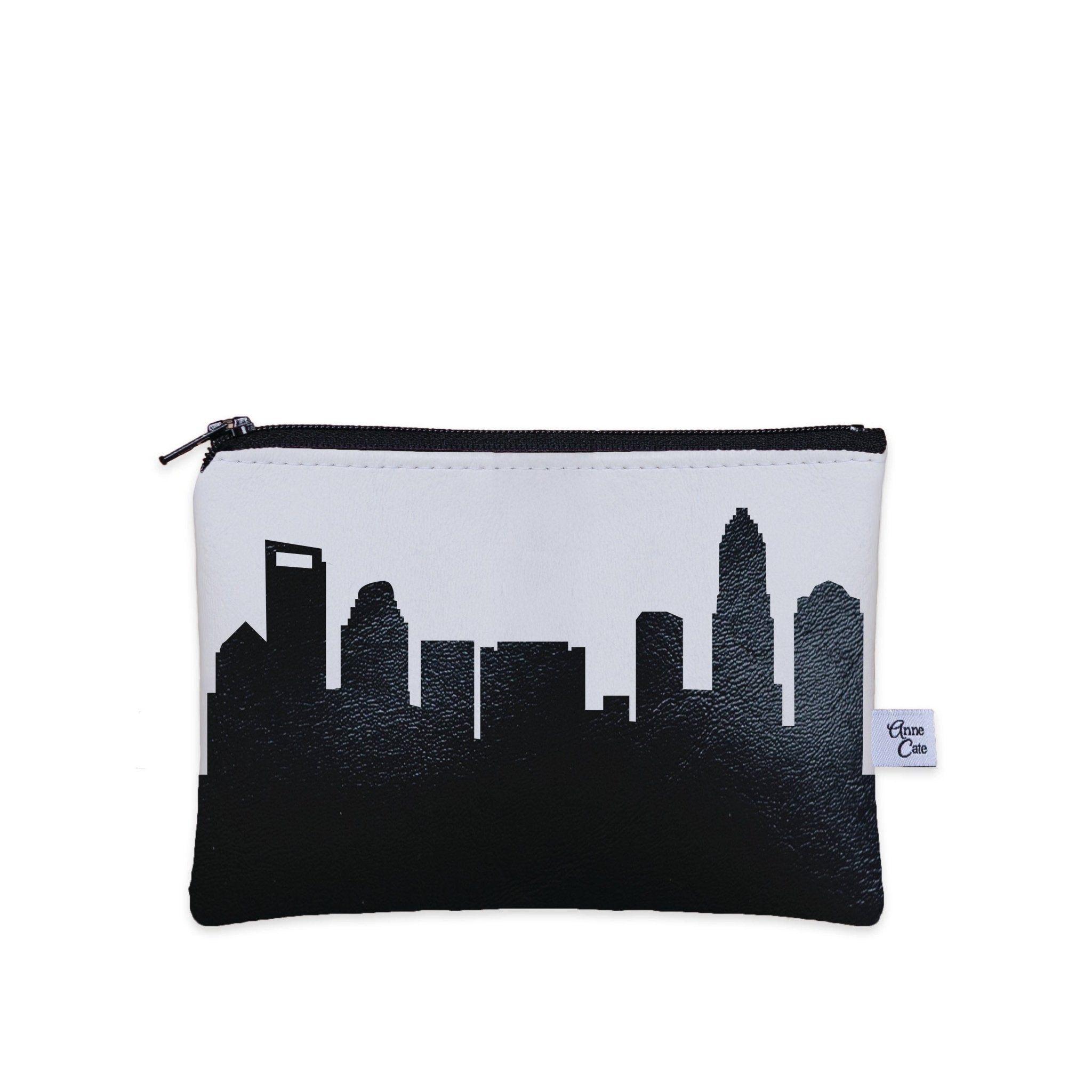 Charlotte NC Skyline Vegan Leather Mini Wallet - Anne Cate