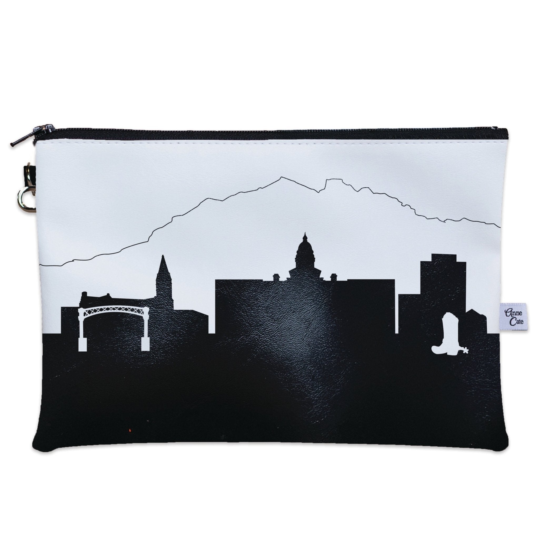 Cheyenne WY Skyline Wristlet Clutch Purse - Anne Cate