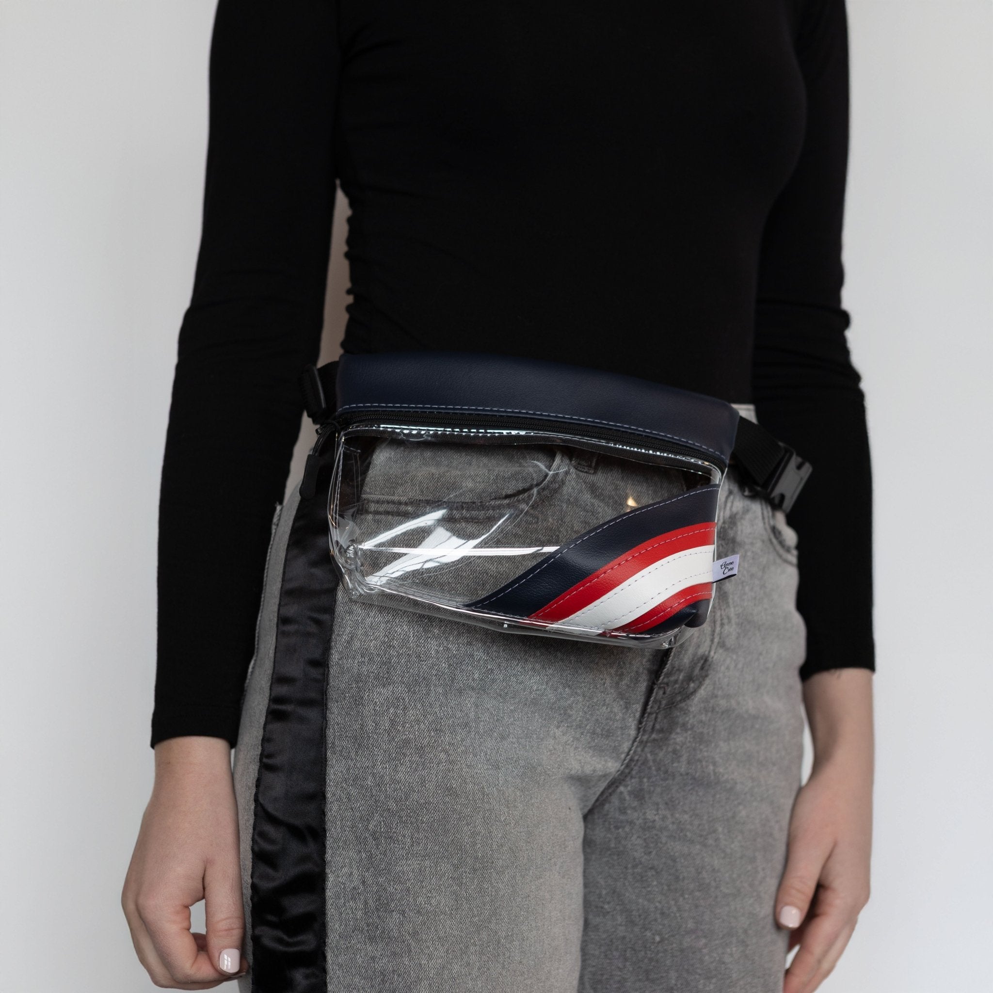 Cincinnati Reds Baseball Ballpark Clear Stripe Game Day Fanny Pack - Anne Cate