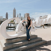 Cleveland Script Skyline Wristlet Clutch Purse - Anne Cate