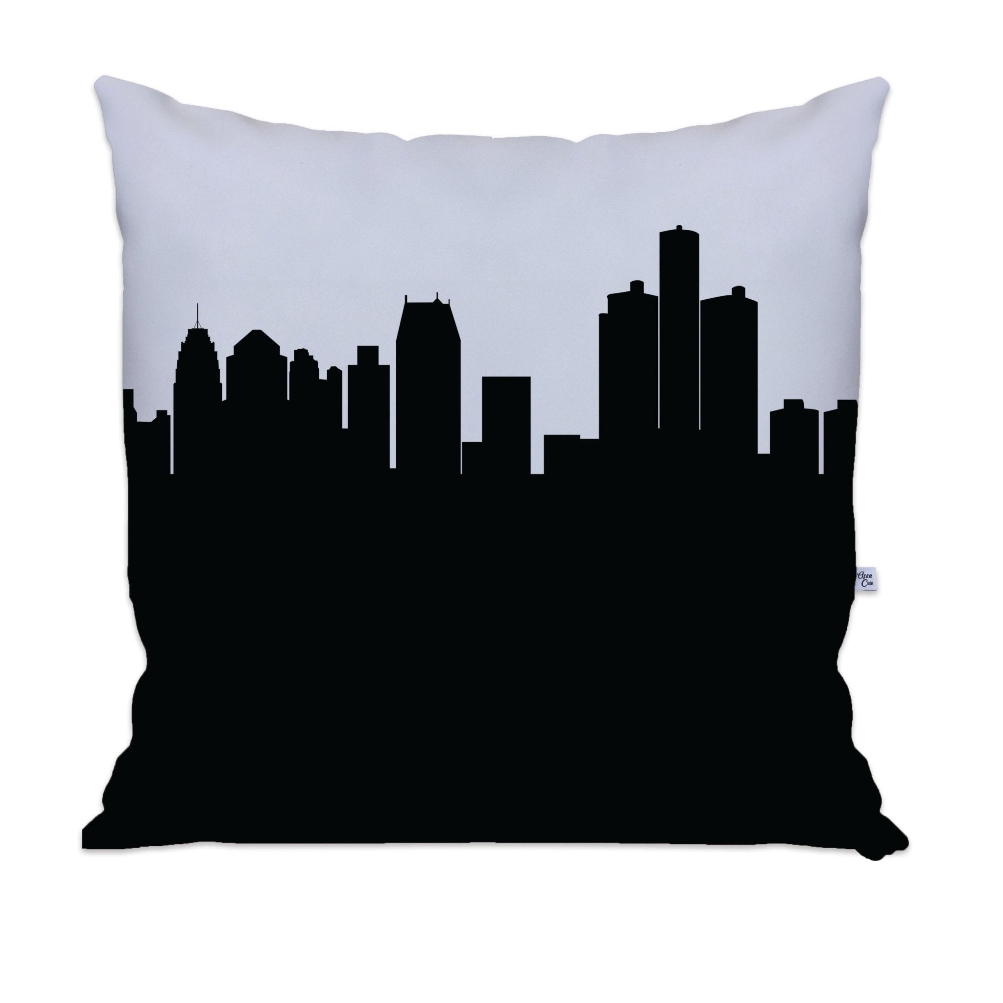 Detroit MI Skyline Large Throw Pillow - Anne Cate