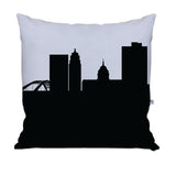 Fort Wayne IN Skyline Large Throw Pillow
