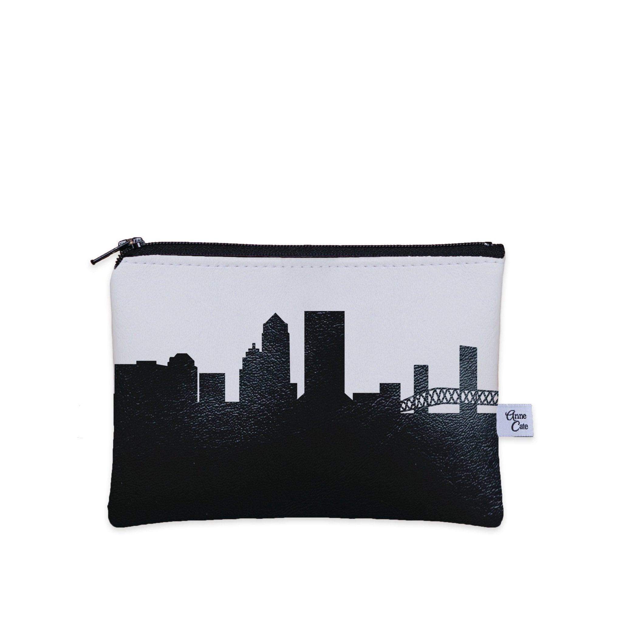 Jacksonville FL Skyline Vegan Leather Mini Wallet - Anne Cate