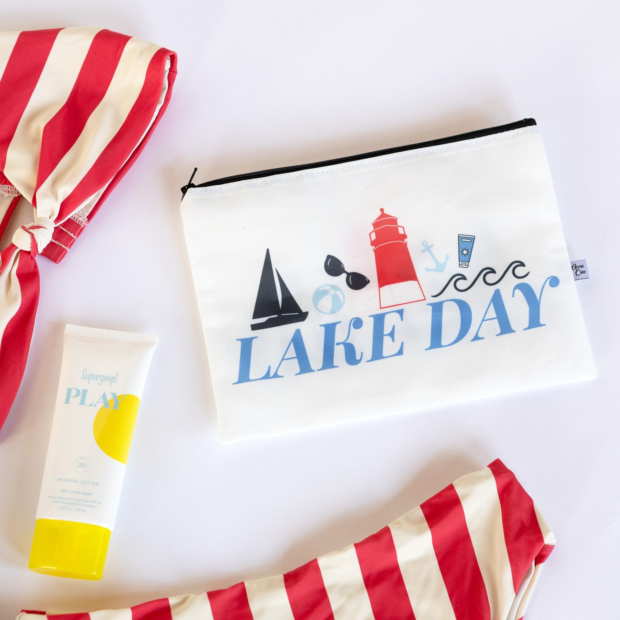 Lake Day Sailcloth Splash-Proof Pouch Wet Bag - Anne Cate