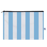 Light Blue Nautical Stripe Sailcloth Splash-Proof Pouch Wet Bag