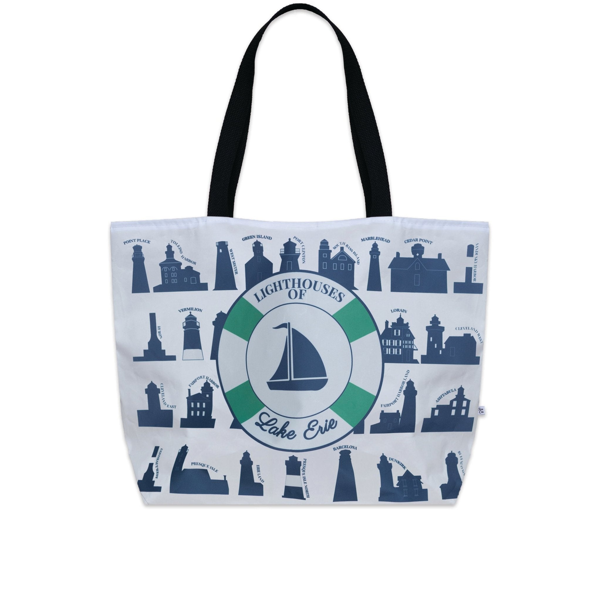 Lighthouses of Lake Erie Sailcloth Beach Tote - Anne Cate