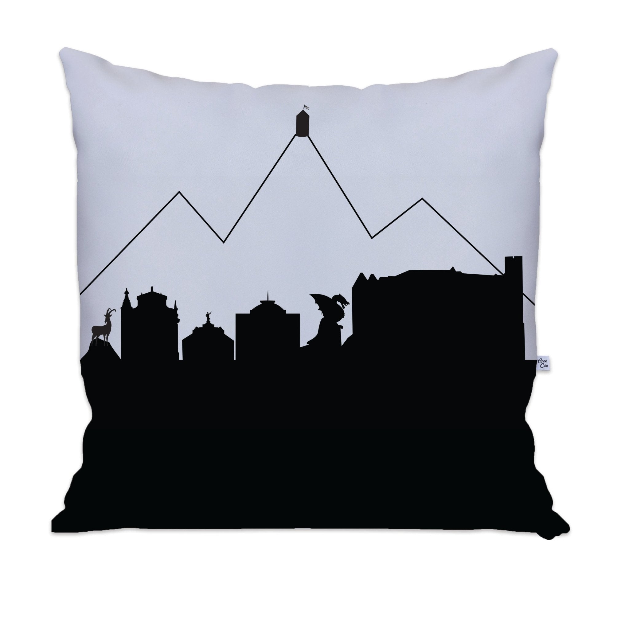 Ljubljana Slovenia Skyline Large Throw Pillow - Anne Cate