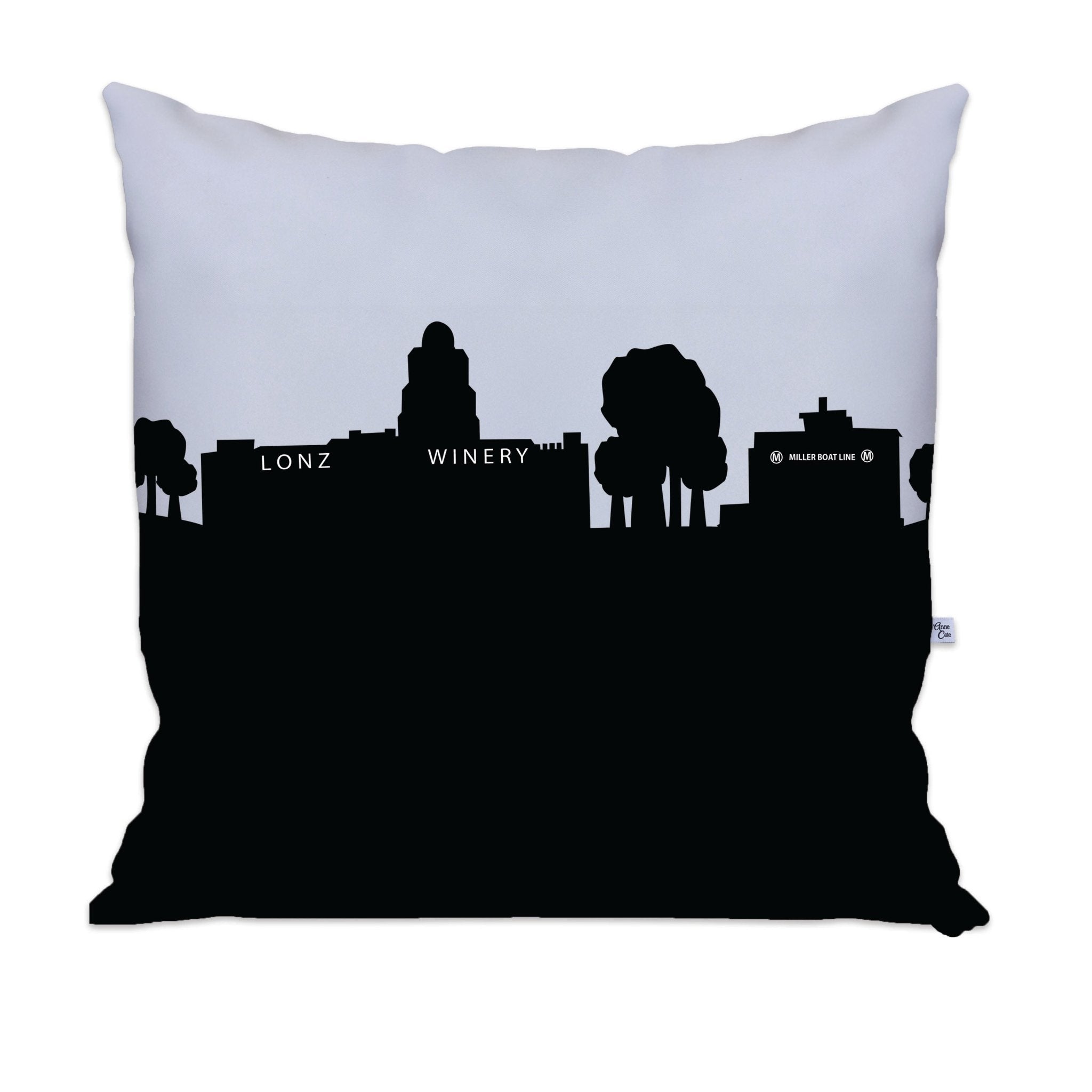 Middle Bass Island OH Skyline Large Throw Pillow - Anne Cate