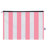 Pink Nautical Stripe Sailcloth Splash-Proof Pouch Wet Bag