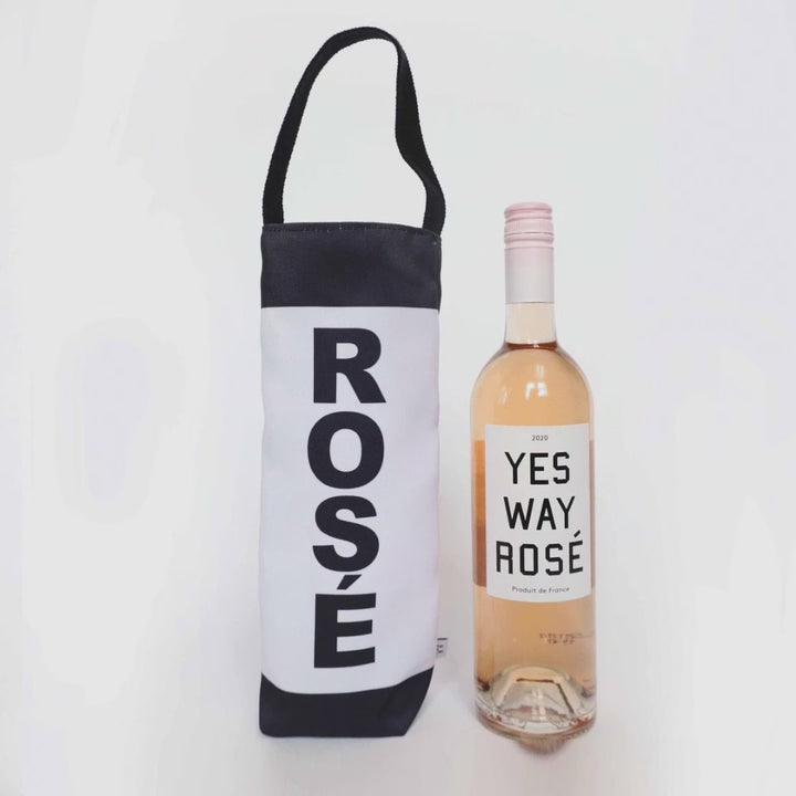RED Block Letter Canvas Wine Tote