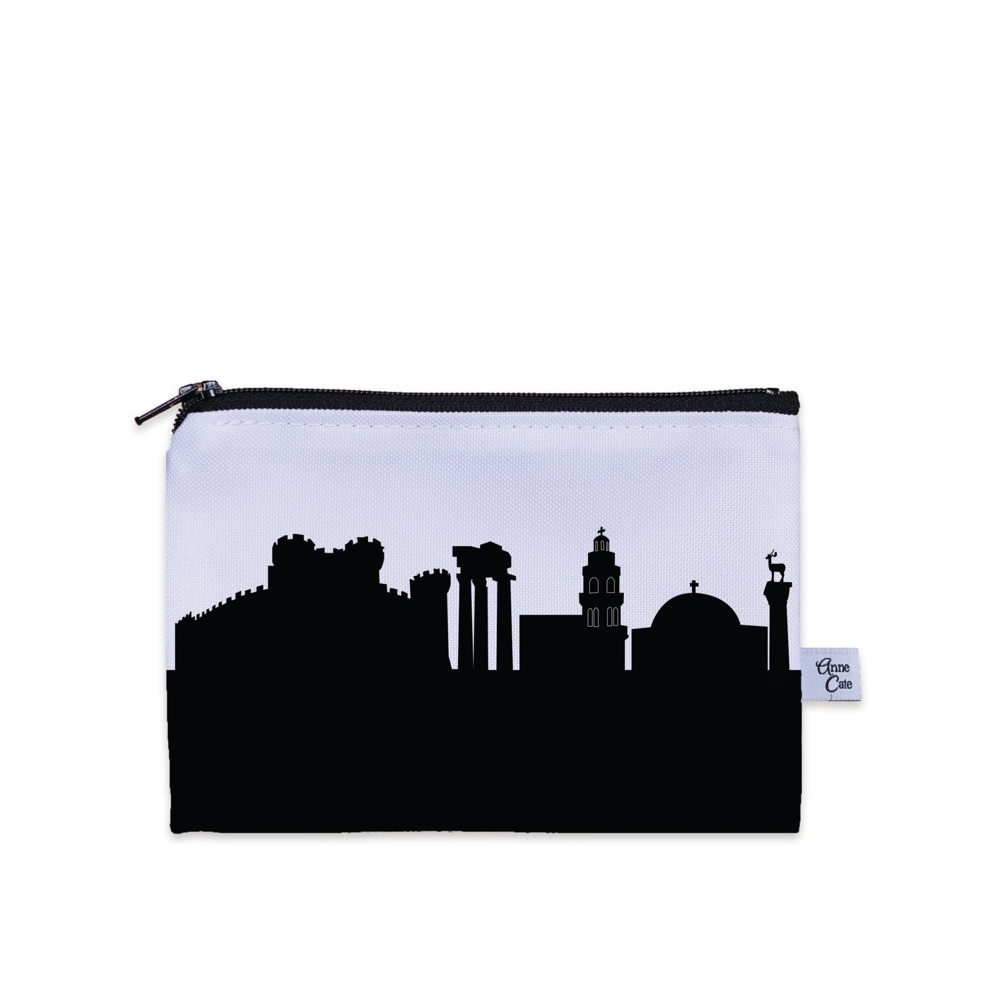 Rhodes Greece Skyline Canvas Mini Purse - Anne Cate