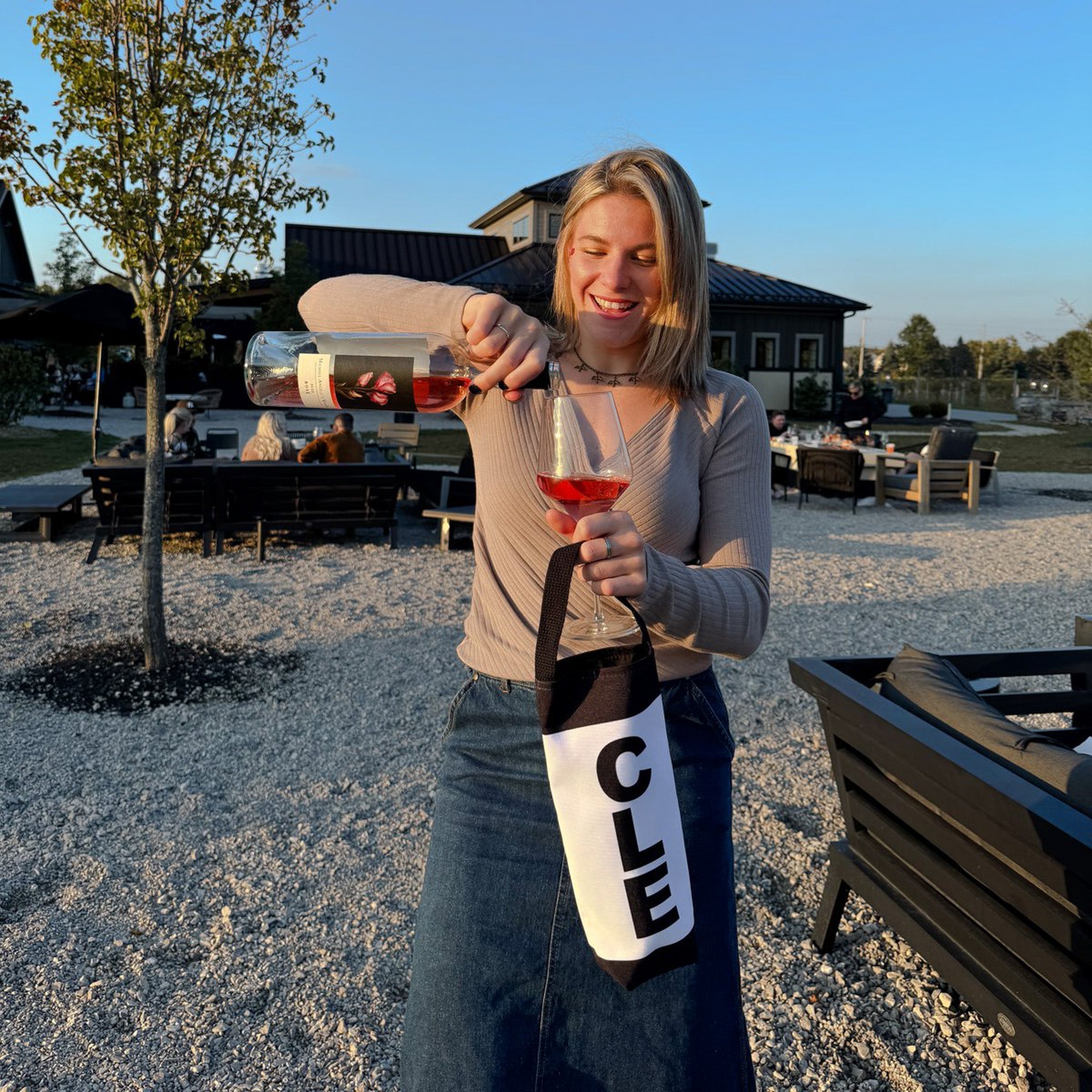 Sailcloth Wine Tote - Custom - Anne Cate