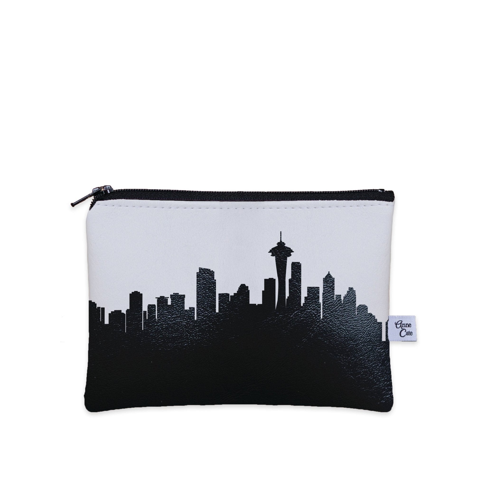 Seattle WA Skyline Vegan Leather Mini Wallet - Anne Cate
