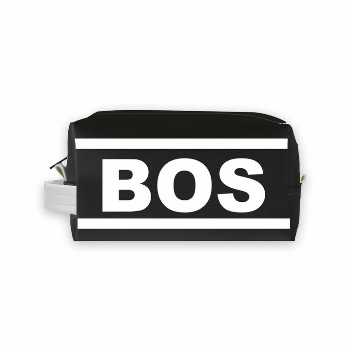 BOS (Boston) City Abbreviation Travel Dopp Kit Toiletry Bag