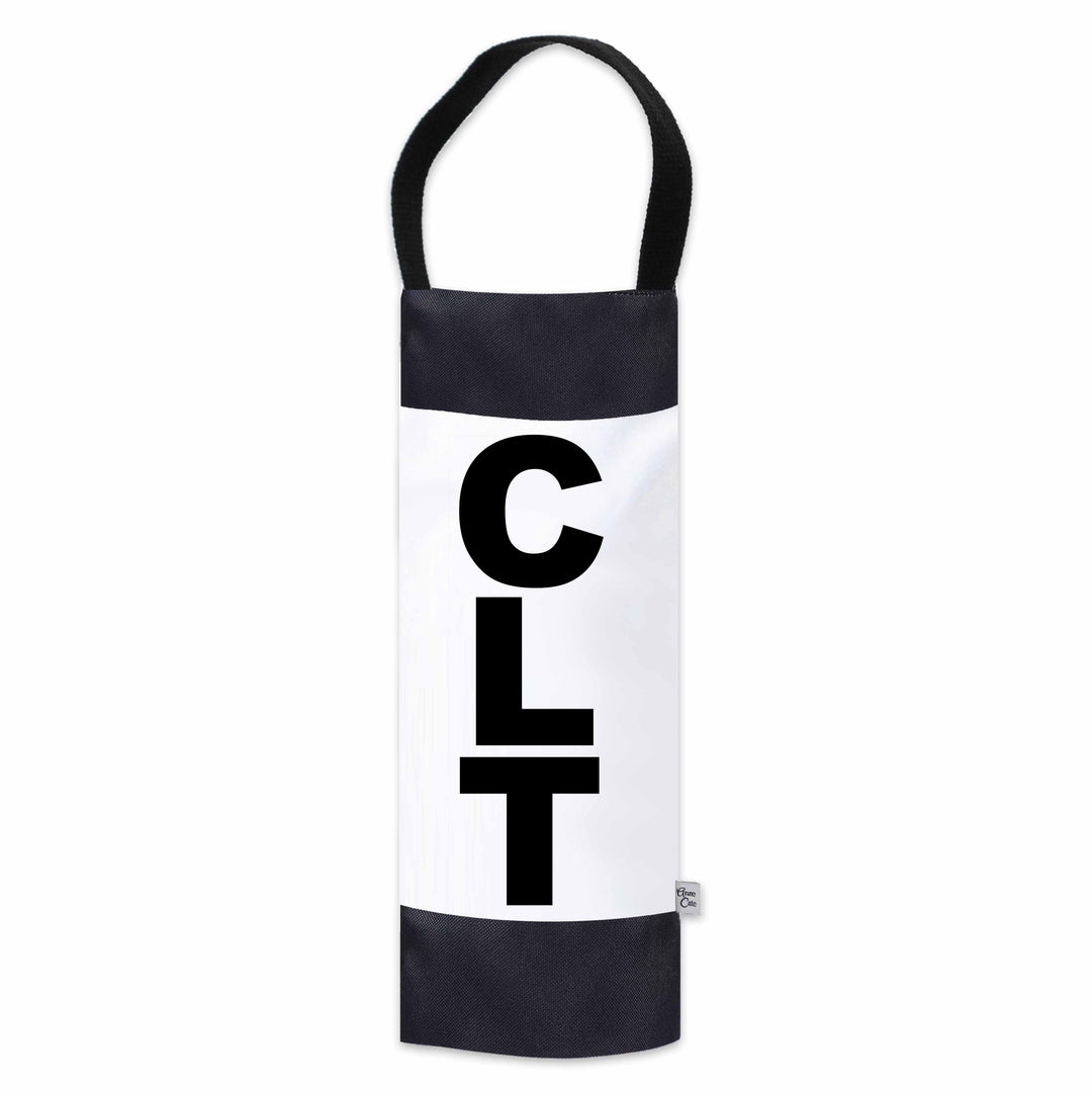 CLT (Charlotte) City Abbreviation Canvas Wine Tote