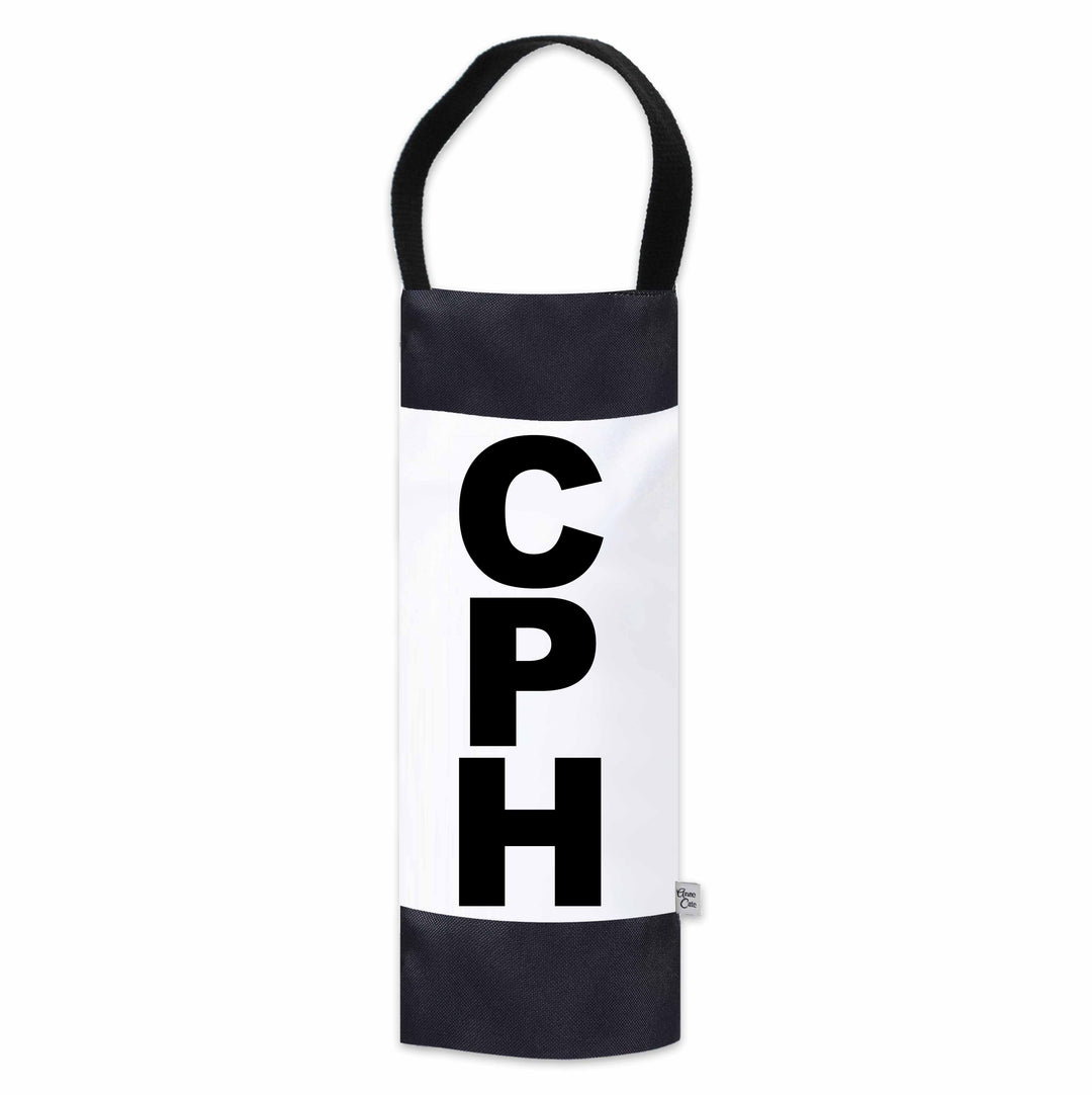 CPH (Copenhagen) City Abbreviation Canvas Wine Tote