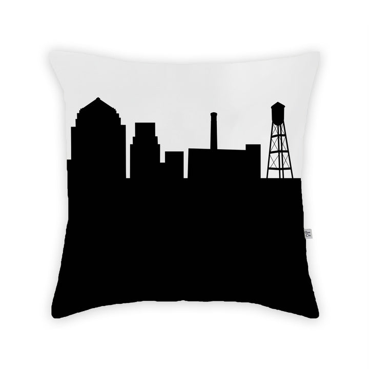 Durham NC Skyline Large Throw Pillow