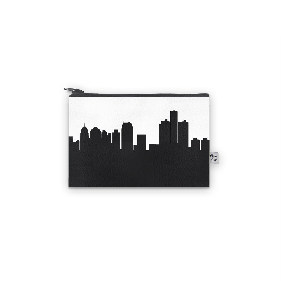 Detroit MI Skyline Vegan Leather Mini Wallet