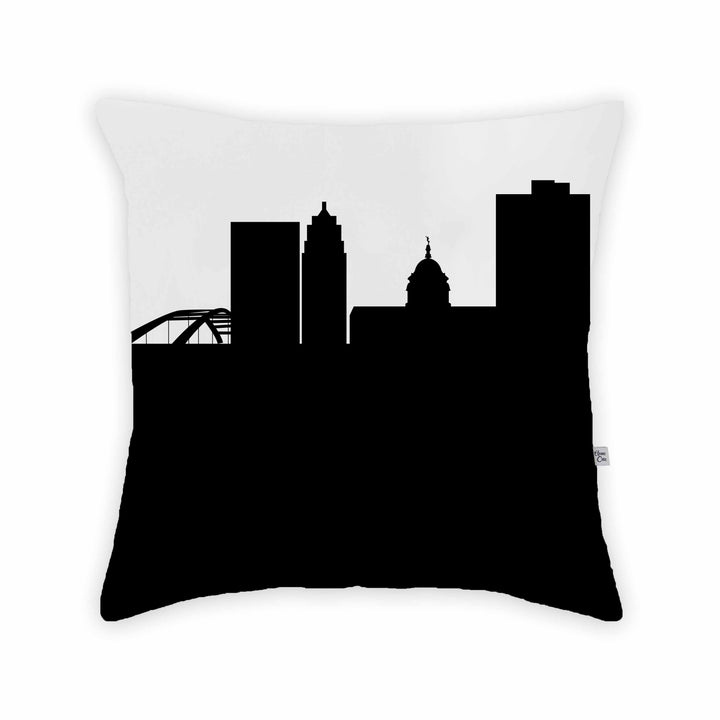 Fort Wayne IN Skyline Large Throw Pillow